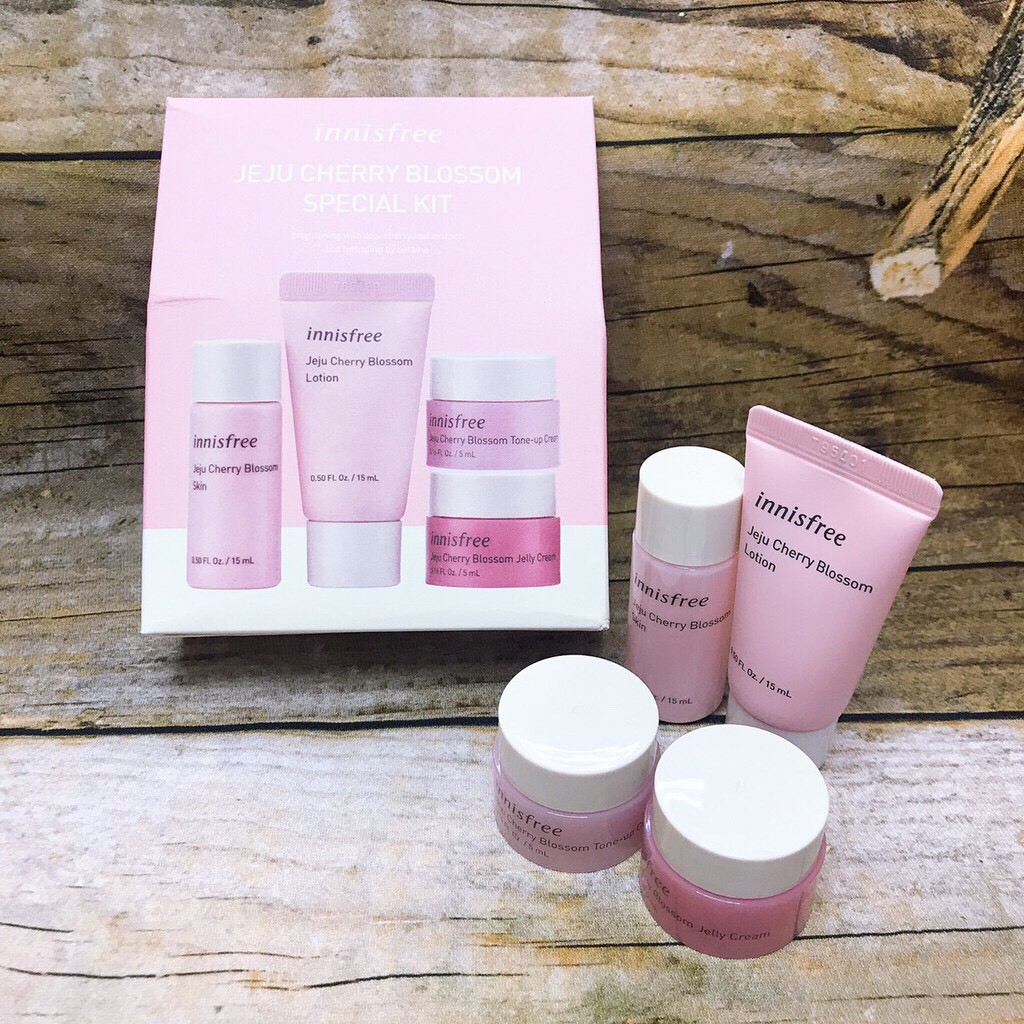 [New 2020] Kit dưỡng trắng da mini Innisfree Jeju Cherry Blossom 4sp