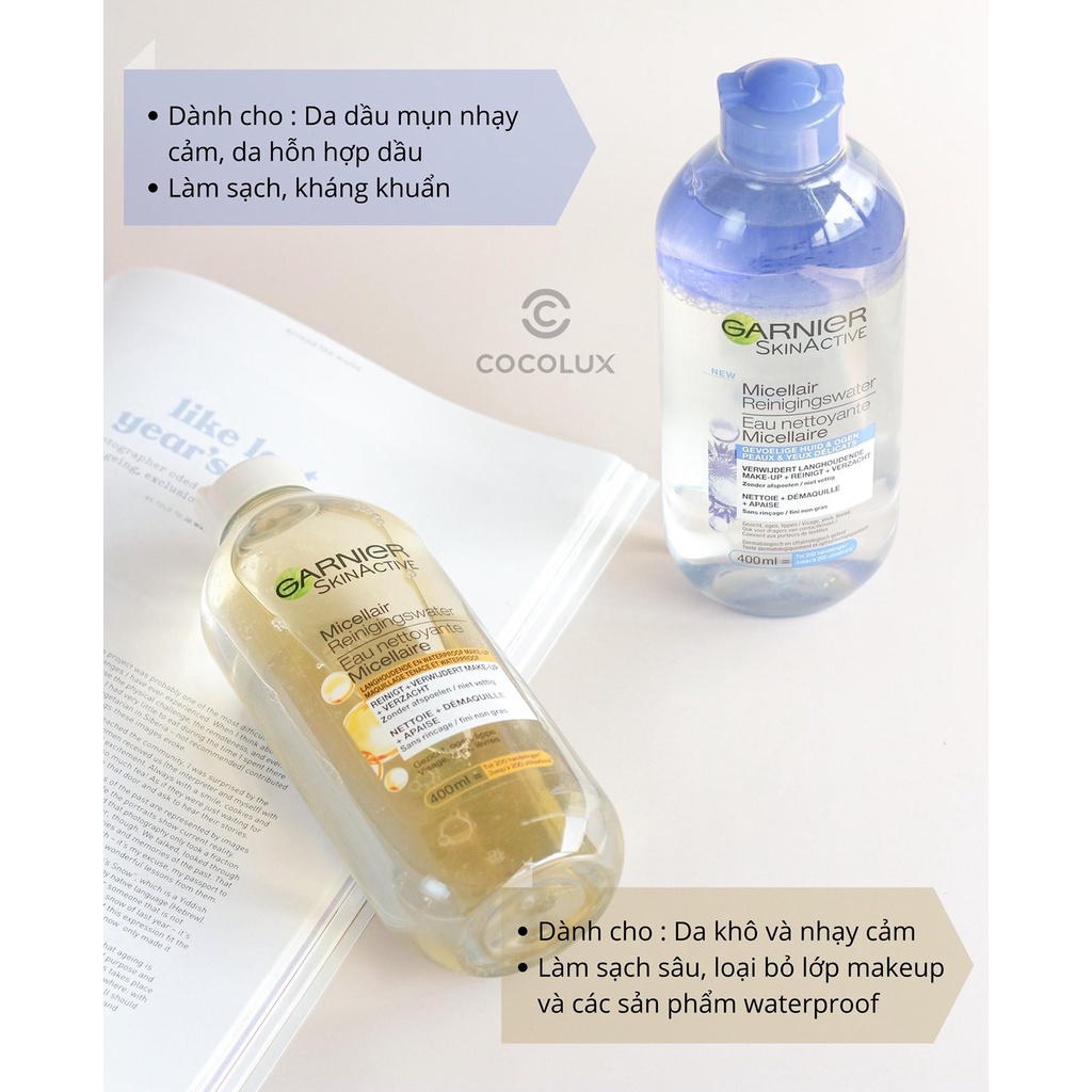 Tẩy trang Garnier Pháp chính hãng - 400ml - Skin.authentic | BigBuy360 - bigbuy360.vn