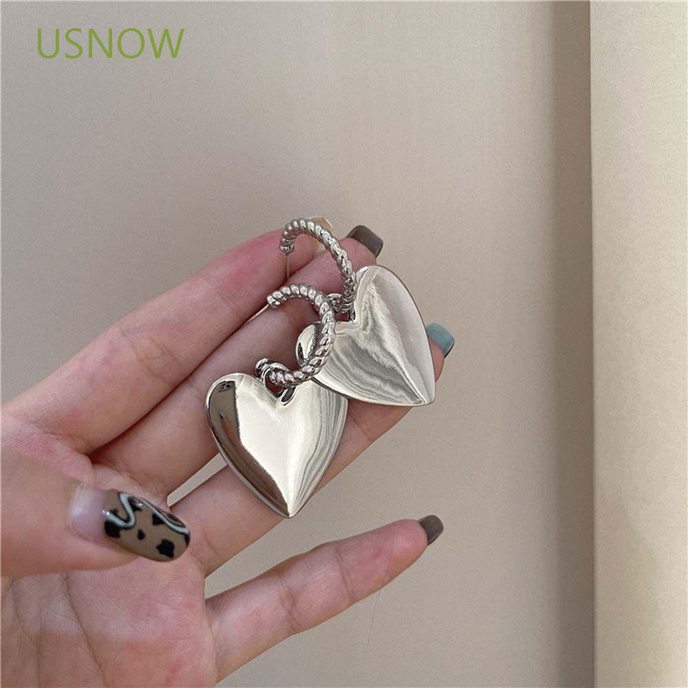 Bông Tai Kim Loại Hình Trái Tim Nhiều Màu Thời Trang Cho Nữ