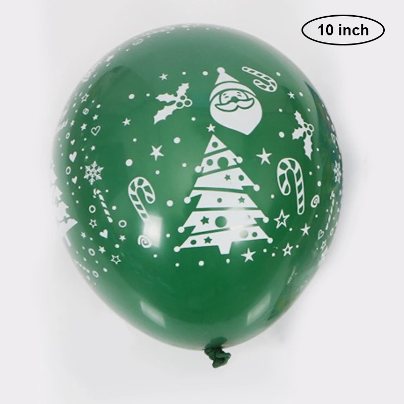 Set 10 bong bóng cao su màu sắc đỏ và xanh lá trang trí giáng sinh