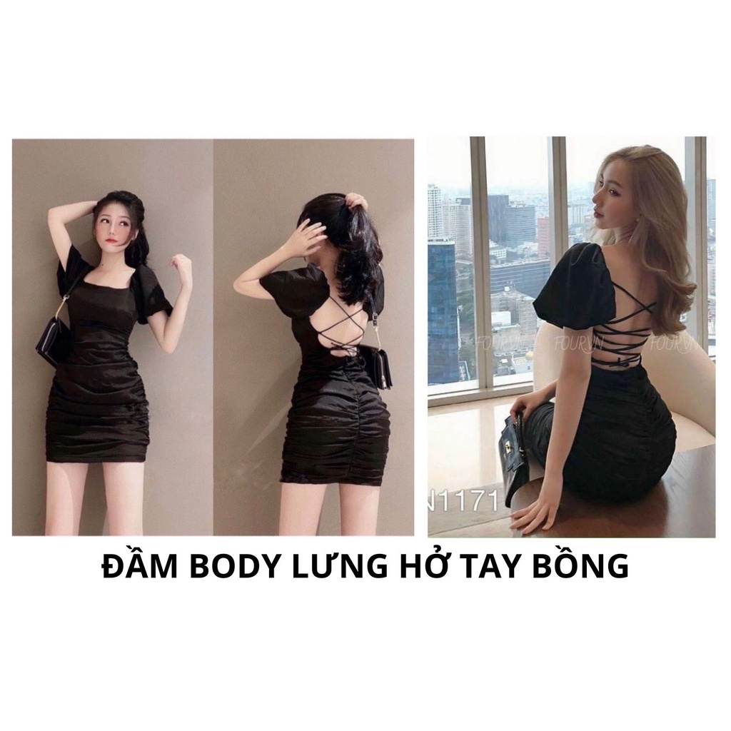 ĐẦM BODY HỞ LƯNG TAY PHỒNG