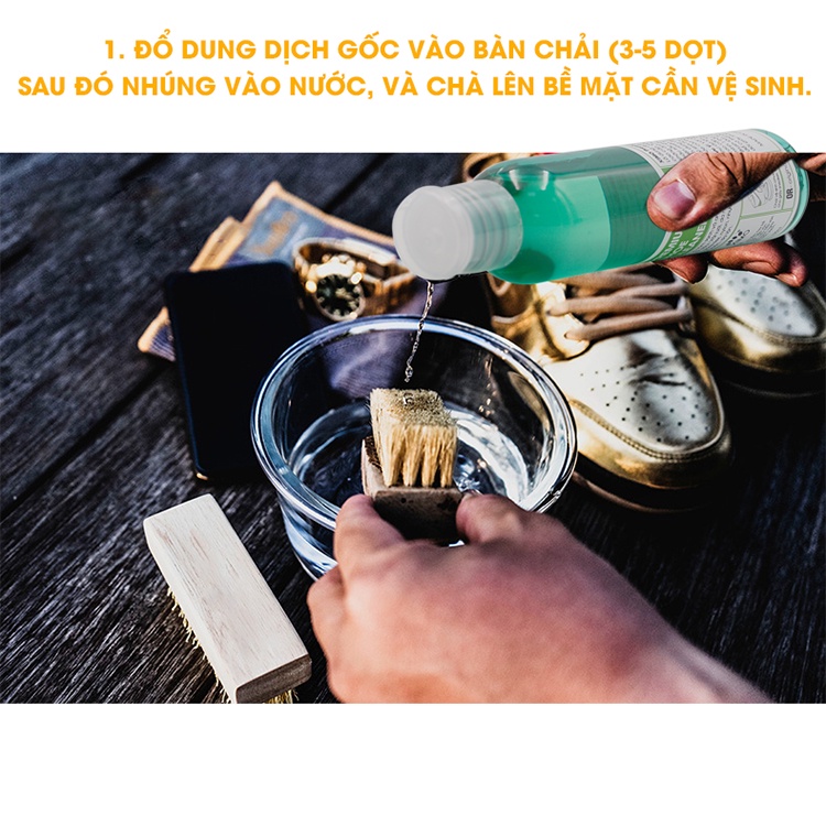 Chai Dung Dịch Vệ Sinh Giày Sneaker Prenium Shoe Cleaner XIMO 120ml Làm Sạch Chuyên Sâu XXI05