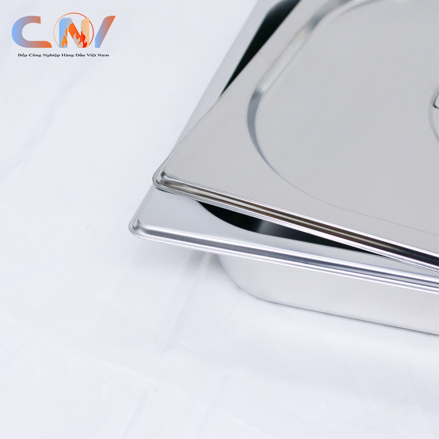 Khay đựng thạch, khay topping 1/2 inox không gỉ sâu lòng 32.5x26.5  KTP12 CNV Shop