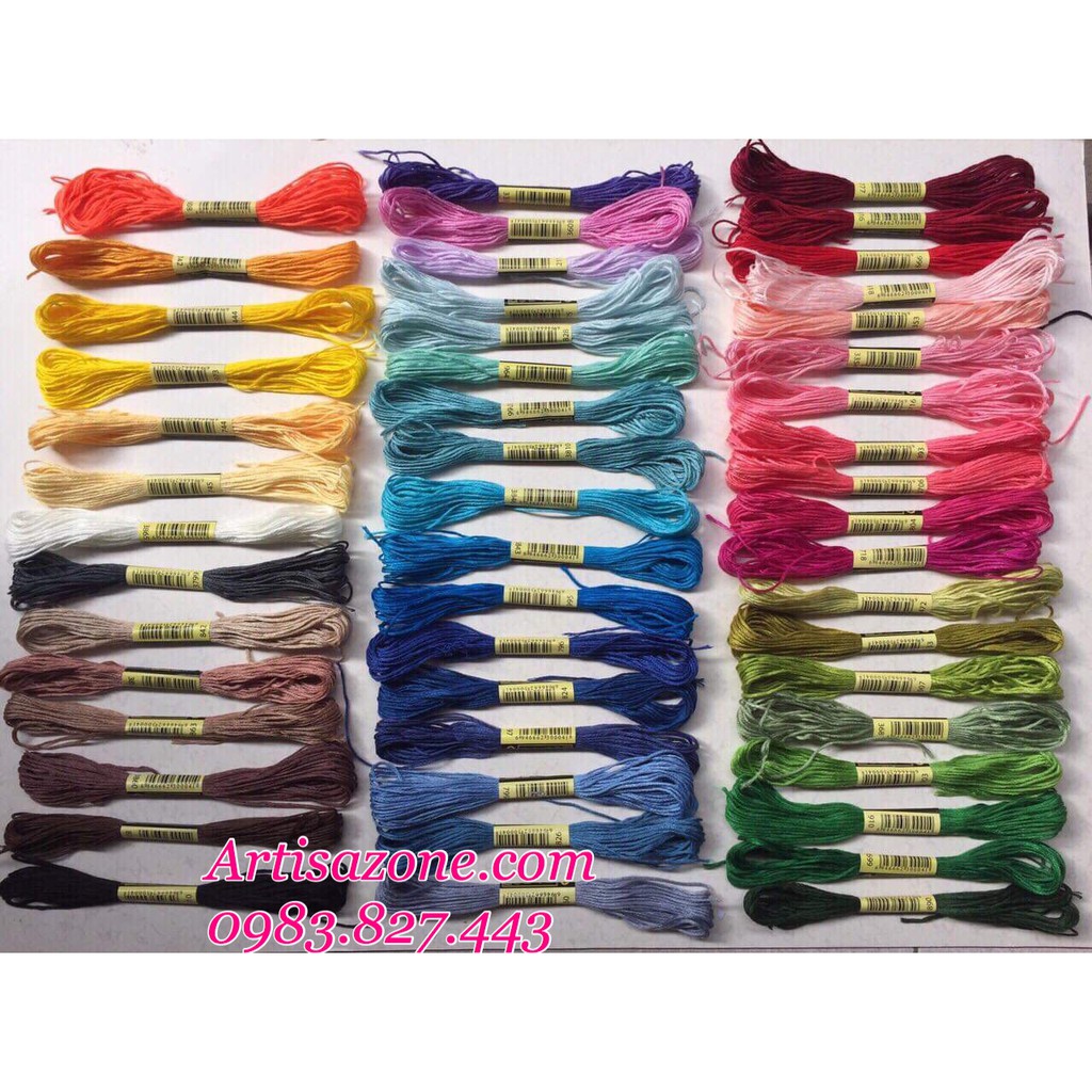 Bộ chỉ thêu tay 08 tép/ 50 tép/ 100 tép  - Vải thêu