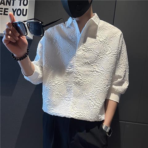 Áo Sơ Mi Ngắn Tay Dáng Rộng Thiết Kế Giản Dị Dễ Phối Đồ Dành Cho Nam