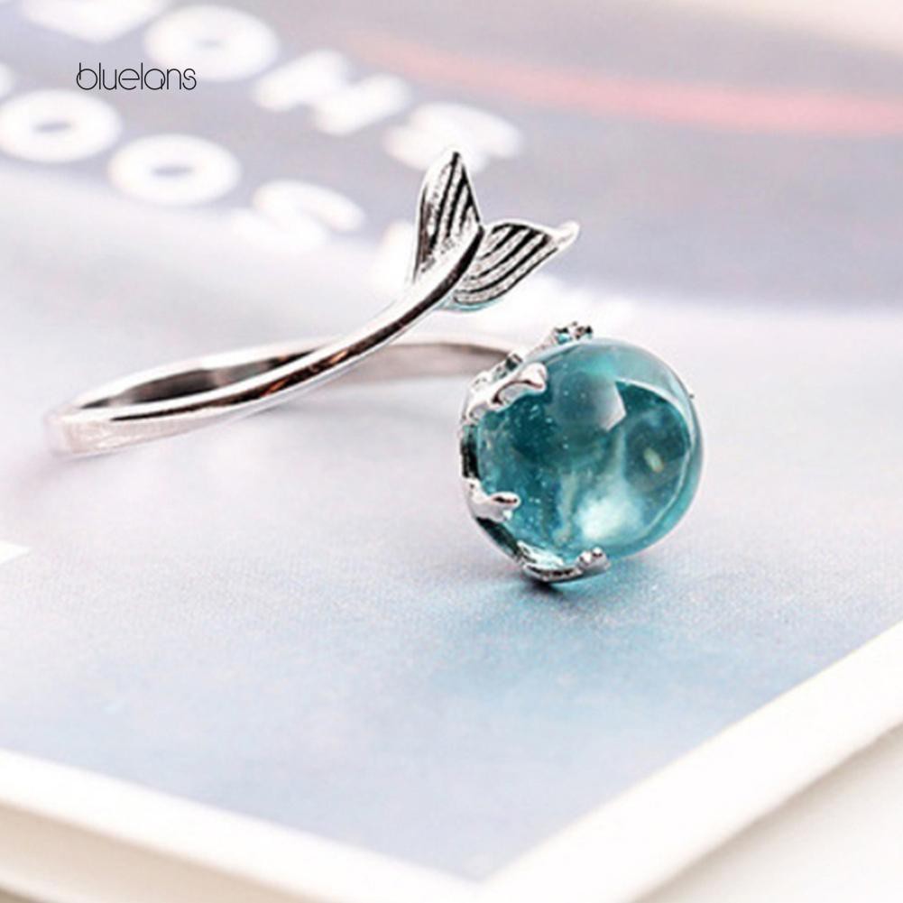 Nhẫn Hình Đuôi Nàng Tiên Cá Đính Đá Nhân Tạo Đẹp Mắt Cho Nữ