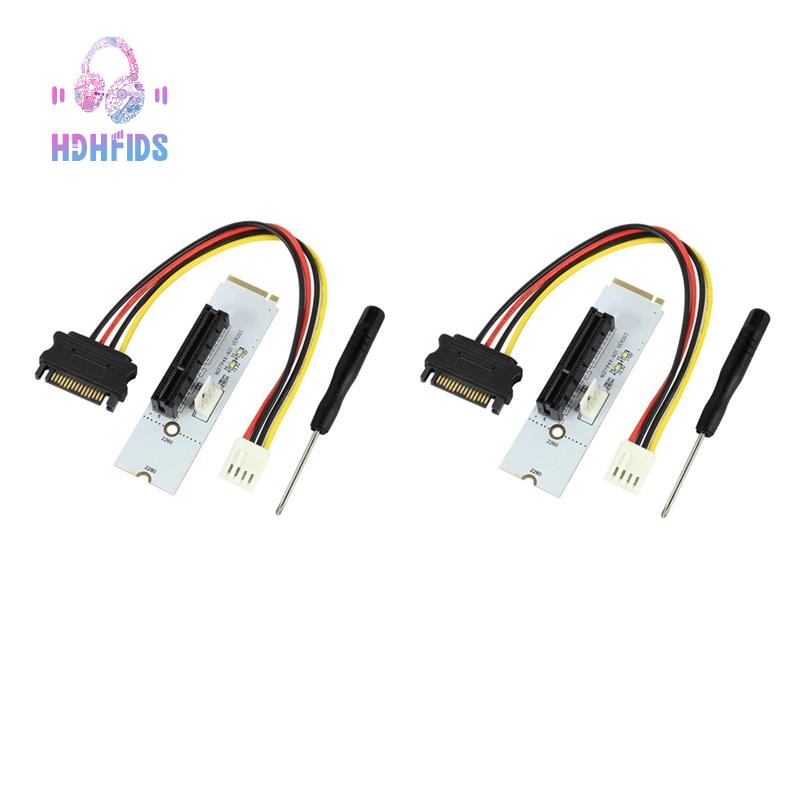 Set 2 Card Ngff M.2 To Pci-E 4x M2 Key M Sang Pcie X4 Chuyên Dụng Cho Bitcoin Miner Mining