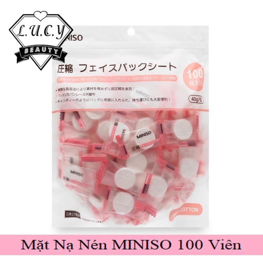 Hàng Nhật- Mặt Nạ Giấy Nén Miniso Japan 100 Viên Chính Hãng