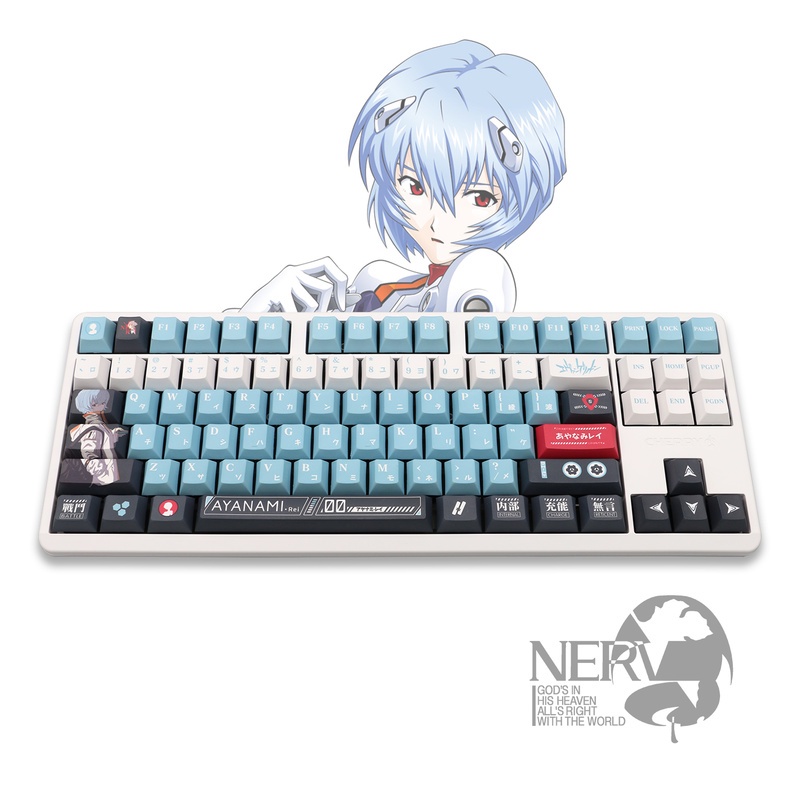 142 Phím Ayanami Rei Keycaps Cherry Profile EVA Chủ đề Anime Phim hoạt hình PBT DYE-SUB Bàn phím cơ học Keycap