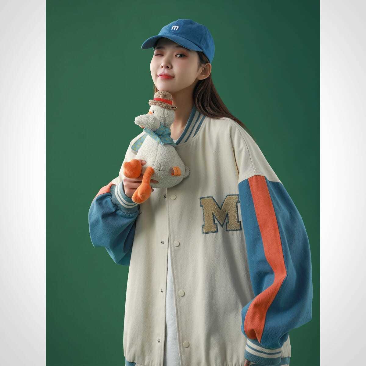 Áo Khoác Bóng Chày Form Rộng Phối Màu Thời Trang Cho Nữ | BigBuy360 - bigbuy360.vn