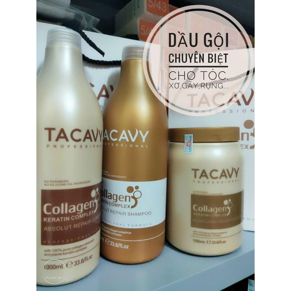 Cặp dầu gội - dầu xả Tacavy phục hồi tóc hư tổn, khô sơ, giảm gãy Rụng1000ml