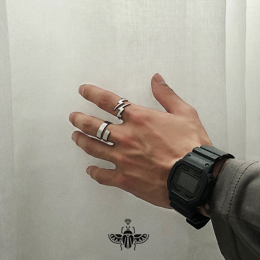 Nhẫn Thép Titan Thiết Kế Đơn Giản Cá Tính Cho Nam Nữ