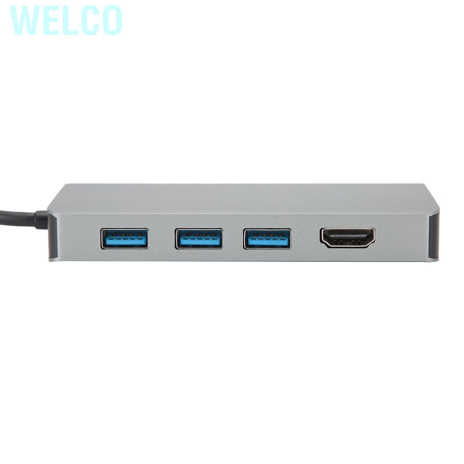 Welco Hub Adapter  Type‑C to HDMI Cable VGA Converter USB Plug and Play for Laptop Computer Business Presentations Conferences Training Courses