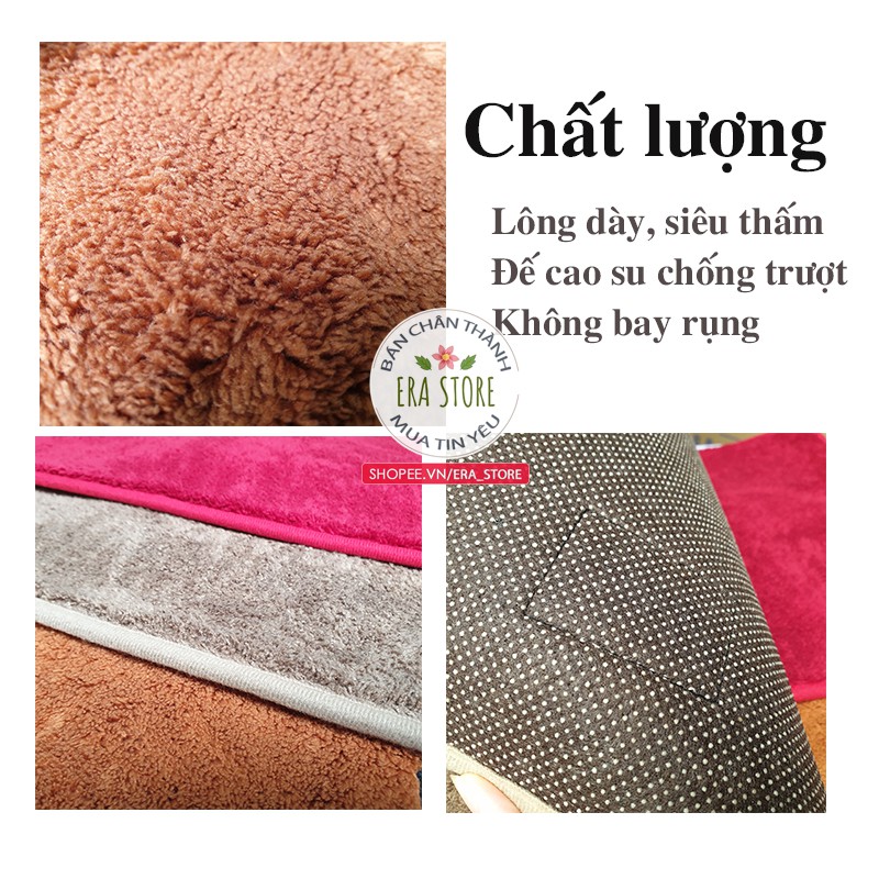 [HÚT NƯỚC - CHỐNG TRƯỢT] Thảm Lau Chân Lông cừu nhiều màu Siêu Thấm Mềm Mịn Chống Trơn Trượt Size to, hàng tốt