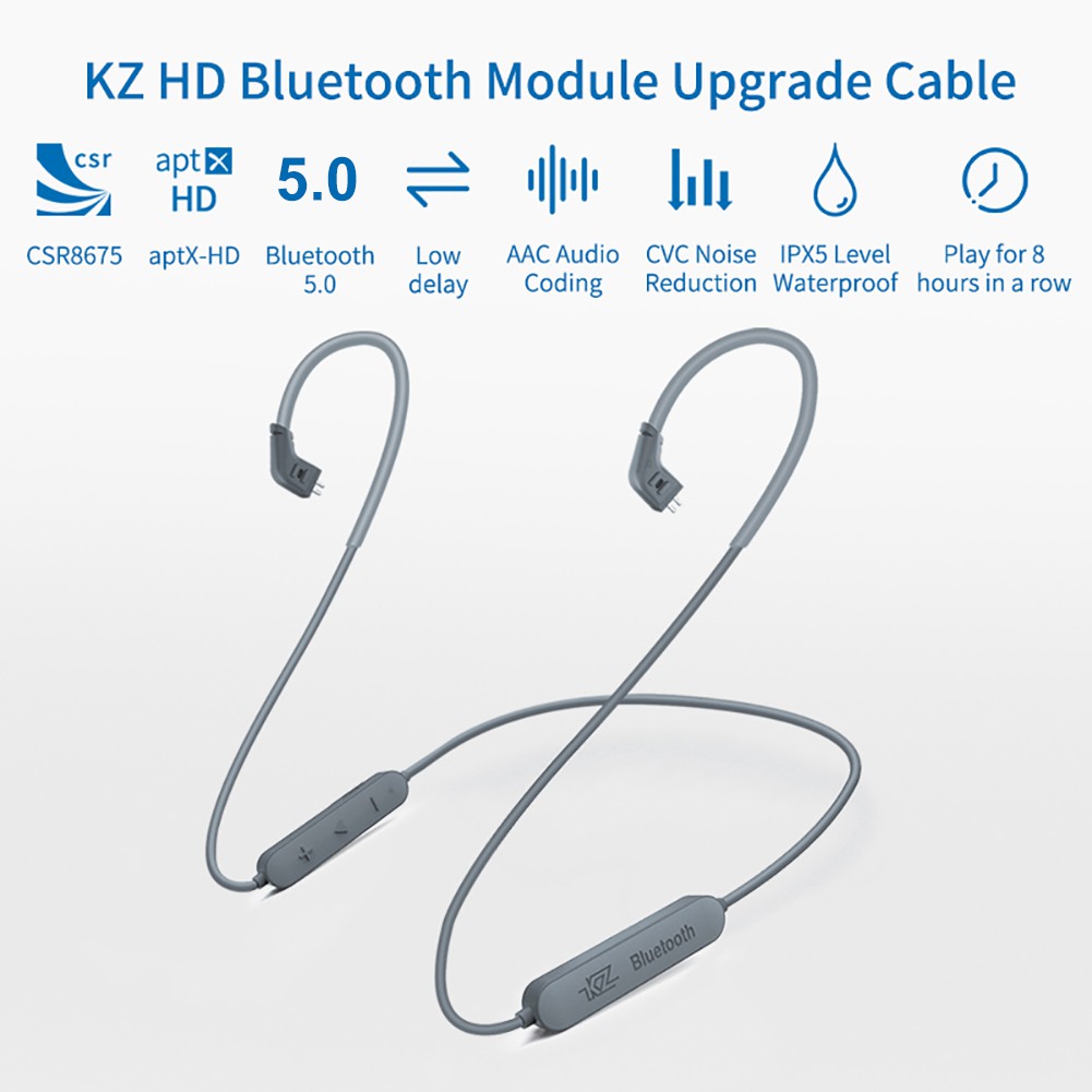 KZ 0.75mm B/C Pin Bluetooth 5.0 Earphones Cable for ZST/ZS10 ZSN/ZSNpro/ZS10pro