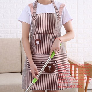 Tạp dề hình gấu kẻ siêu xinh Tạp dề kẻ Tạp dề hình thú