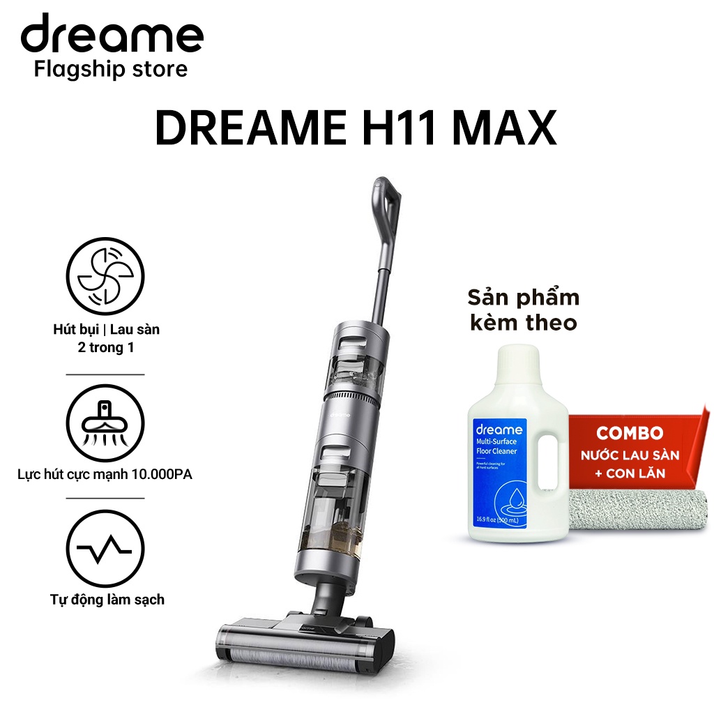 [Mã ELHA10 giảm 6% đơn 5TR] Máy Lau Sàn Hút Bụi Không Dây Cầm Tay Dreame H11 MAX - Bản Quốc Tế - BH 12 tháng