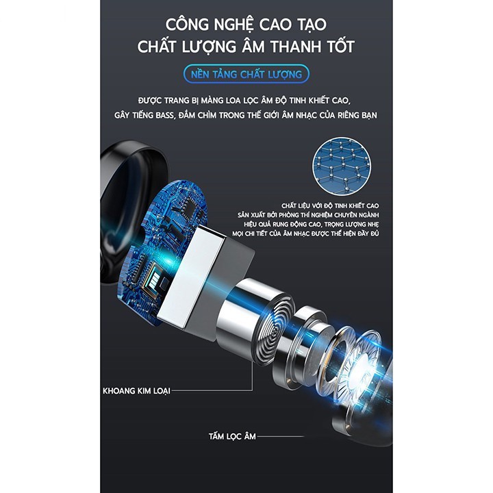 Tai nghe Bluetooth TWS AMOI F9 Phiên bản Quốc tế True Wireless không dây nút cảm ứng kháng nước | BigBuy360 - bigbuy360.vn