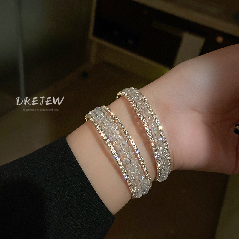 Vòng Tay Đính Hạt Pha Lê Trắng Sang Trọng | BigBuy360 - bigbuy360.vn