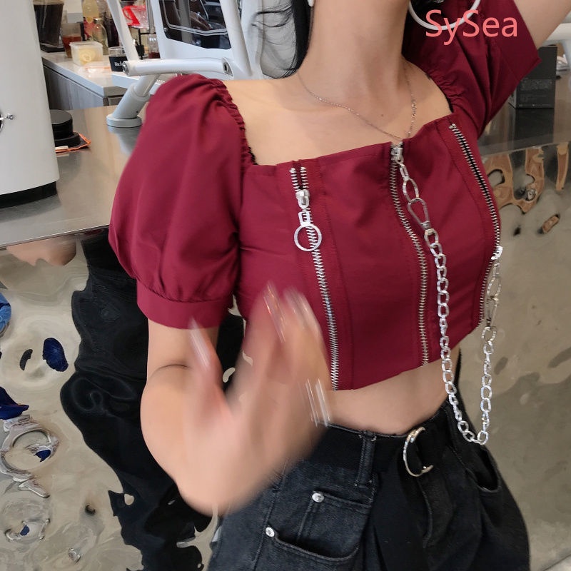 Áo Dệt Kim Cổ Vuông Thời Trang Pháp Quyến Rũ Cho Nữ