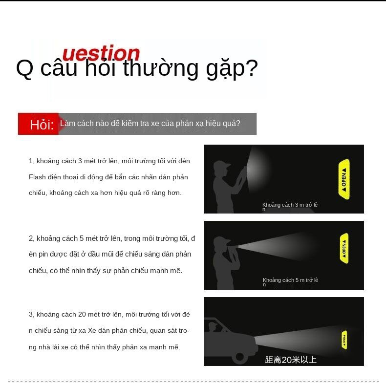 Nhãn dán phản quang cảnh báo chống va chạm trang trí cửa ô tô