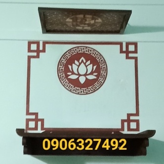 Phụ kiện trang trí bàn thờ chung cư gồm khung viền trang trí và bông sen