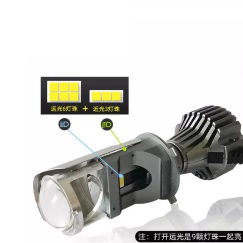 Đèn pha Led bi cầu T40/F40 2022 mẫu mới tăng Sáng chân đền H4 lắp cho cả ô tô và xe máy