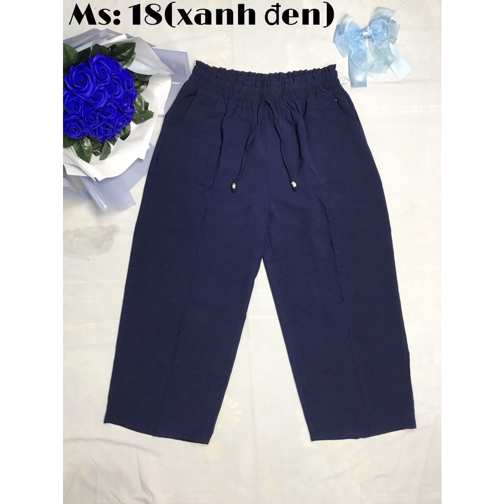 QUẦN LỬNG ĐŨI ỐNG RỘNG NỮ LƯNG THUN CO DÃN {18} ( HÌNH THÂTH 100%)