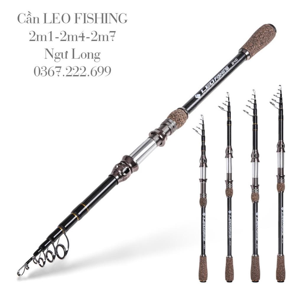 Cần câu lure carbon dáng đứng LEO fishing chống xoắn pat máy kim loại