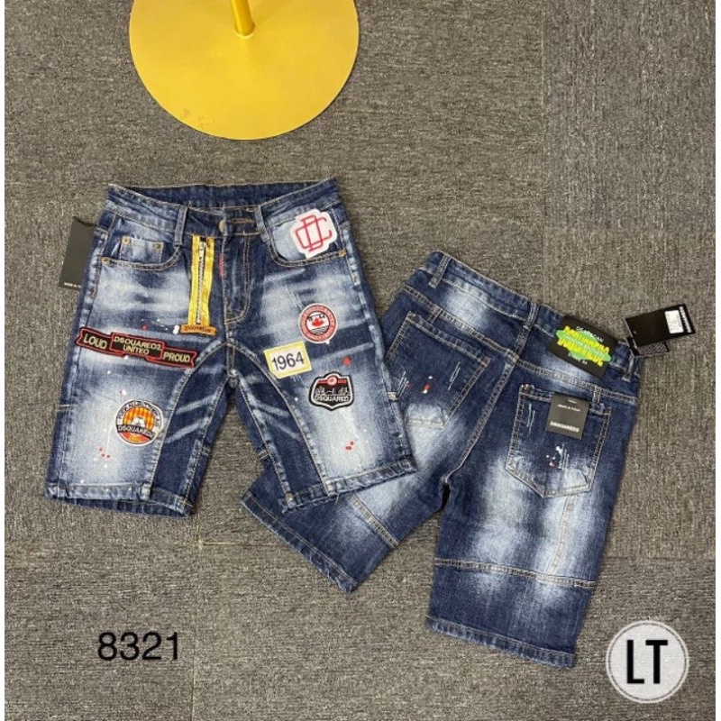 Quần jena ngố nam khoá lệch vàng  thêu lô gô quản châu cực  đep