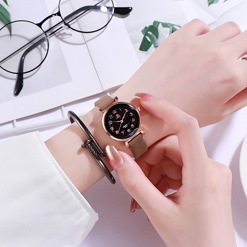 Đồng hồ thời trang nữ Dijie DJ66 kiểu mới mặt số dể dàng xem giờ, dây da mềm êm tay nhiều màu dể phối đồ | BigBuy360 - bigbuy360.vn