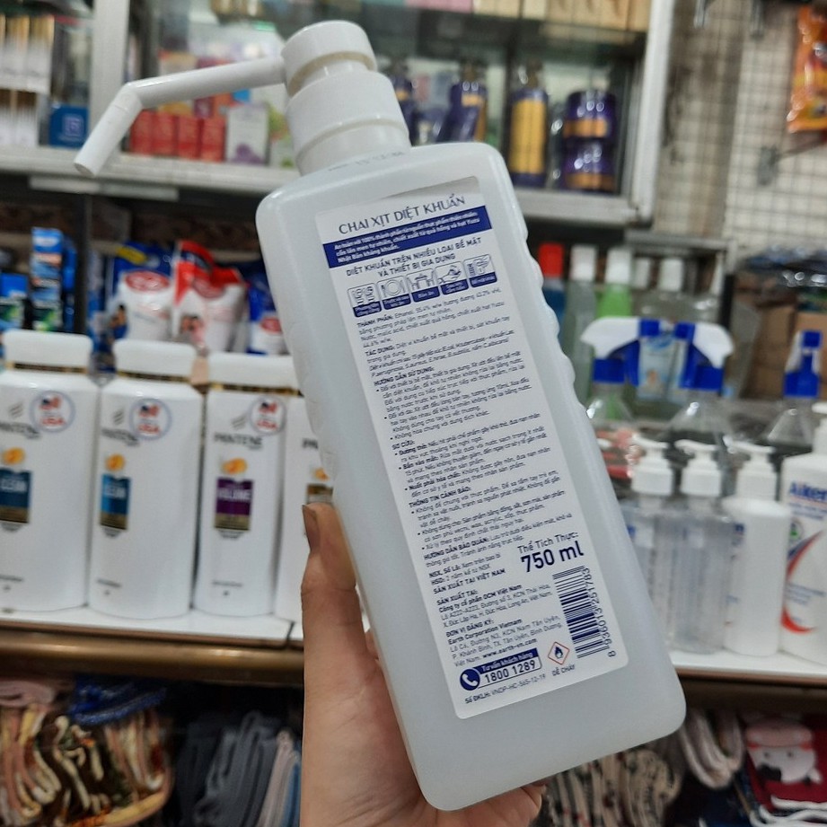 Chai diệt khuẩn dạng vòi Natuearth 750ml ( gia dụng và y tế )