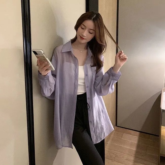 Áo Khoác Cardigan Chiffon Mỏng Dáng Rộng Chống Nắng Thời Trang Mùa Hè Mới Dành Cho Nữ