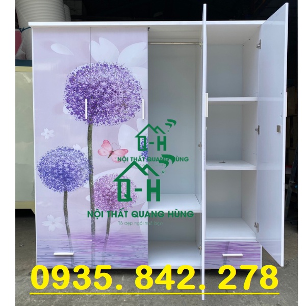 TỦ  NHỰA ĐÀI LOAN IN 3D 4 CÁNH