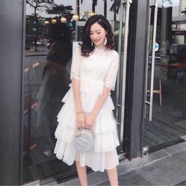 Đầm dự tiệc , đầm ren công chúa nhiều tầng cao cấp , quý phái! Có hình thật phía sau nhé | BigBuy360 - bigbuy360.vn