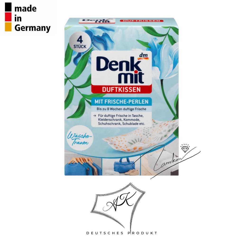 THƠM TỦ QUẦN ÁO DENKMIT DUFTKISSEN - hàng nội địa Đức - hộp 4 viên