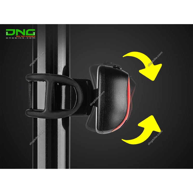 Đèn hậu xe đạp pin sạc XH-213, cường độ sáng 20 lumen