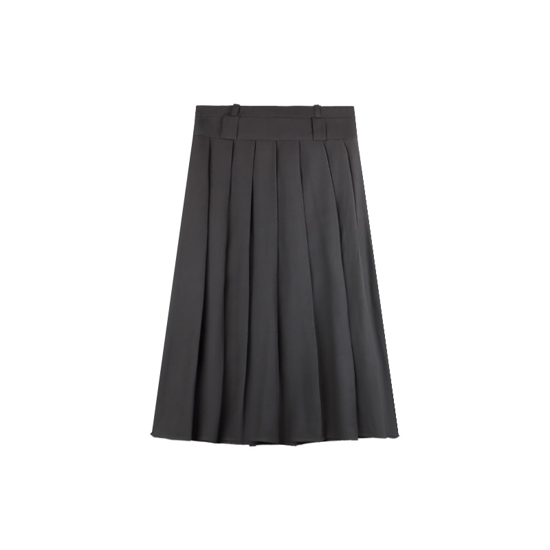 Chân Váy Chữ a Lưng Cao Xếp Ly Màu Đen Thời Trang Mùa Hè 2022 Cho Nữ