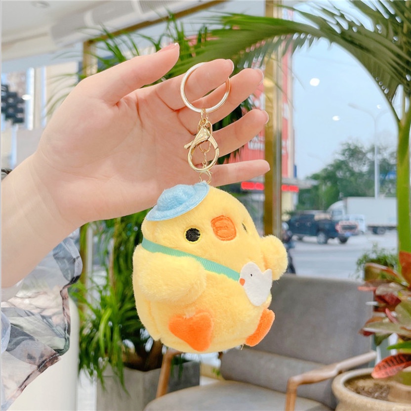 Móc Gà vàng treo balo túi xách, gấu bông trang trí cute làm quà tặng xinh hothit