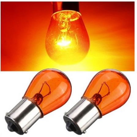 Bóng Đèn lùi de xi nhan  báo rẽ xe hơi ô tô dây tóc sợi đốt halogen 1156 P21 5w Bay15d 1156 12v 21w ánh sáng vàng cam