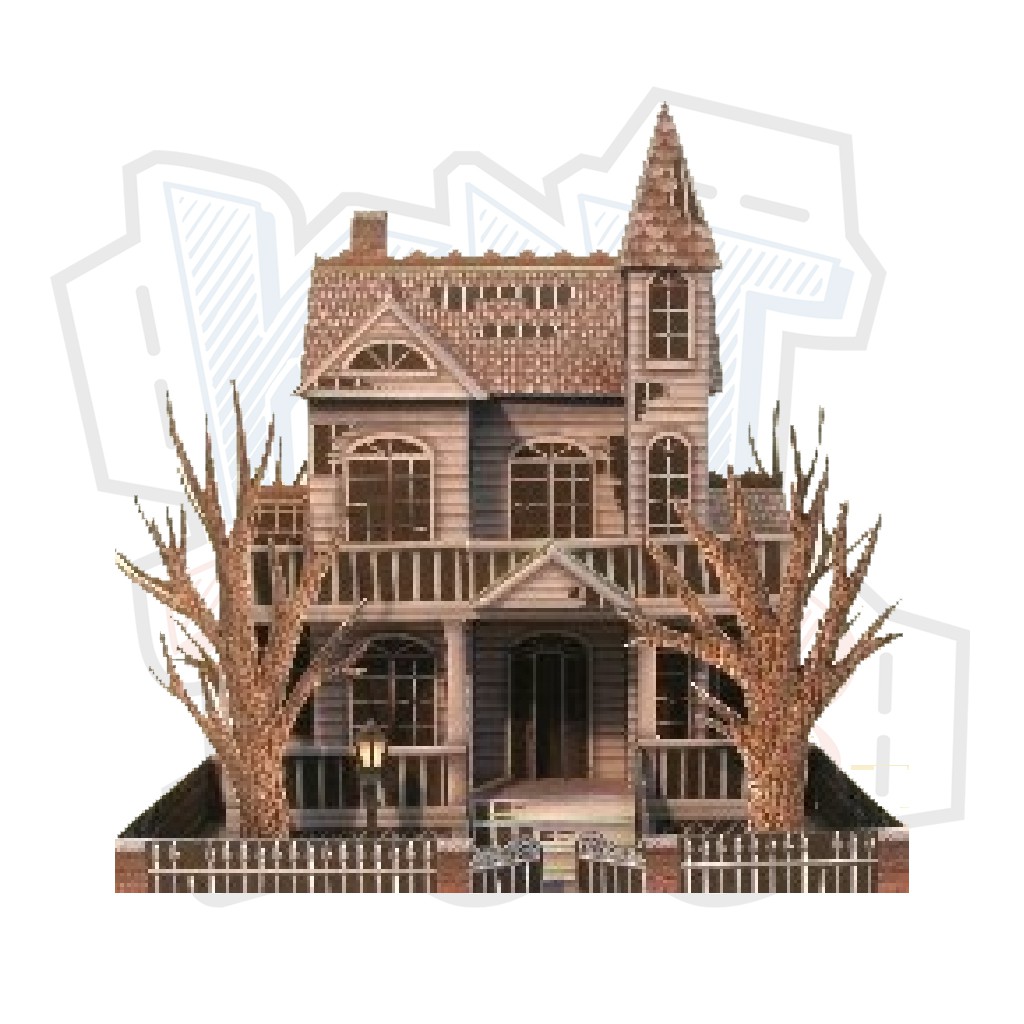 Mô hình giấy kiến trúc nhà ma Halloween The Ghost House