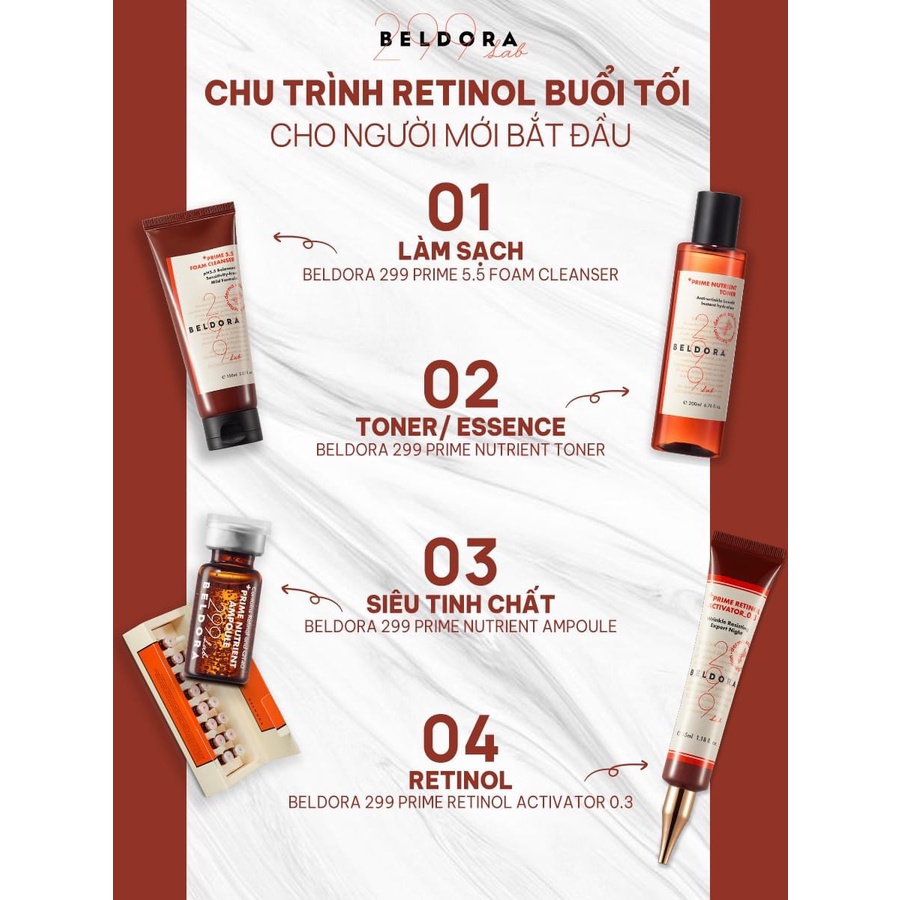 Kem Dưỡng Retinol Xóa Nếp Nhăn, Căng Bóng Da Beldora 299 Prime Retinol Activator 35ml