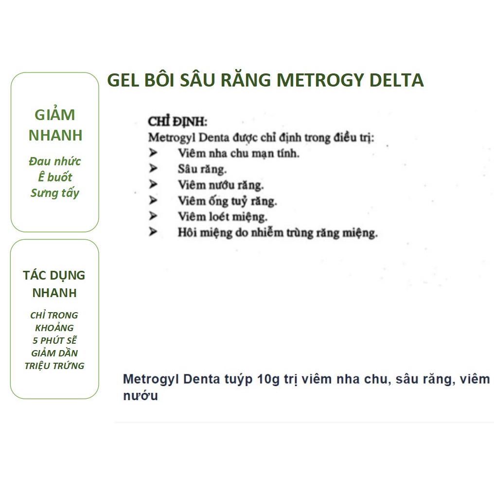 Gel BÔI SÂU RĂNG, VIÊM NƯỚU LỢI, SƯNG CÙI RĂNG, BỌNG RĂNG, CHẢY MÁU RĂNG LỢI