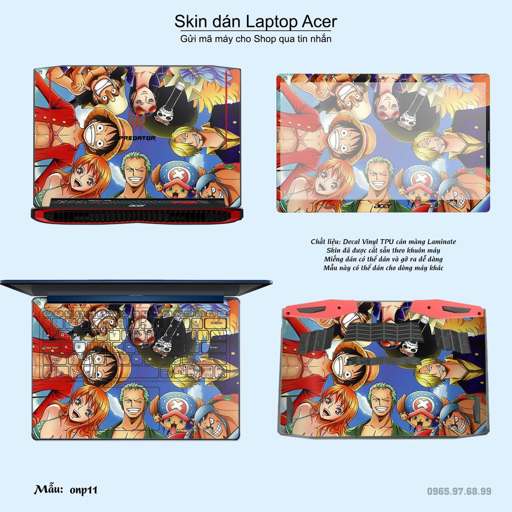 Skin dán Laptop Acer in hình One Piece nhiều mẫu 11 (inbox mã máy cho Shop)