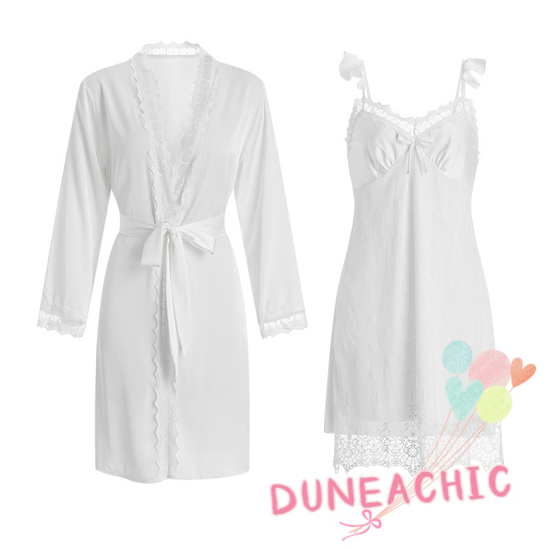 DUNEA Đầm Ngủ Phối Ren Hoa Thiết Kế Quyến Rũ Cho Phái Nữ