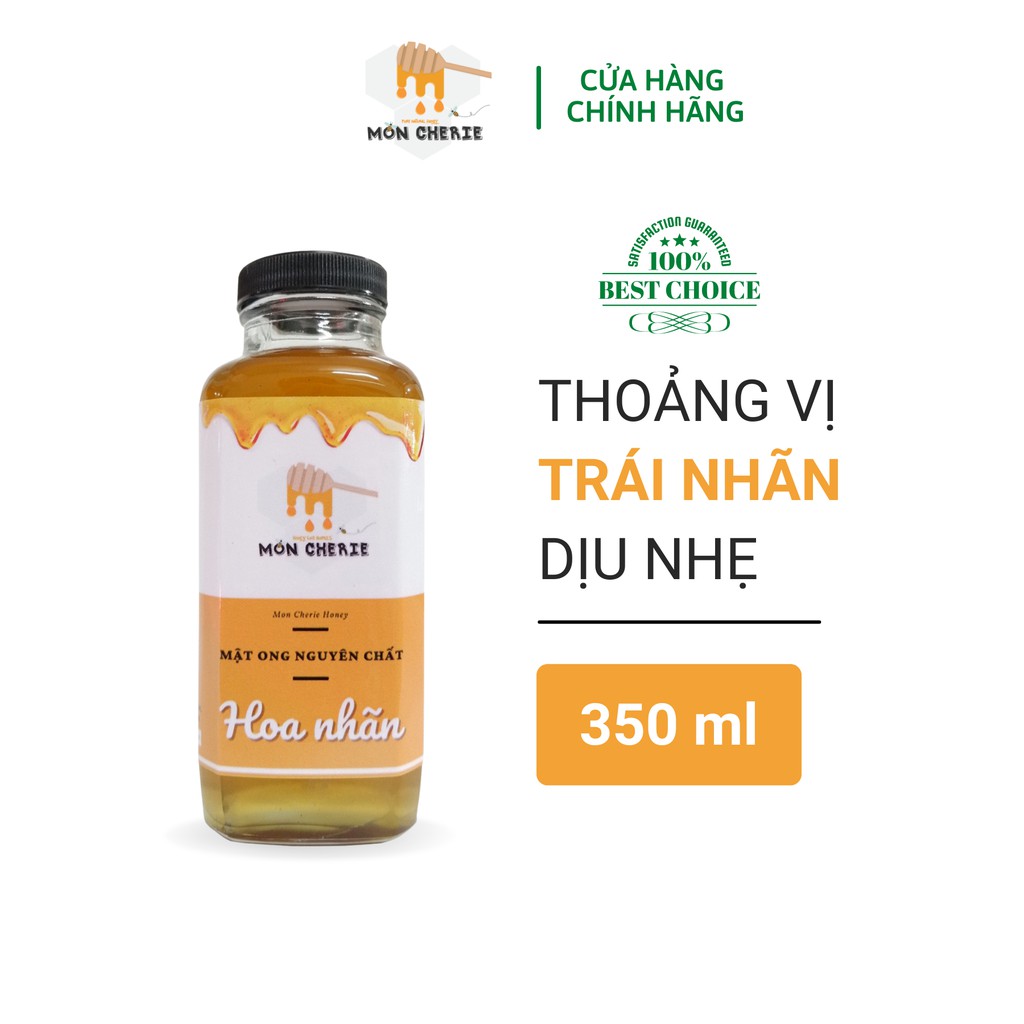 [350ml] Mật Ong Hoa Nhãn Nguyên Chất Mon Cherie Honey Loại Thơm Ngon Nhất 490g