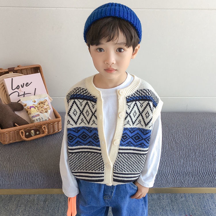 Áo khoác cardigan dệt kim phong cách Hàn Quốc xinh xắn cho bé trai