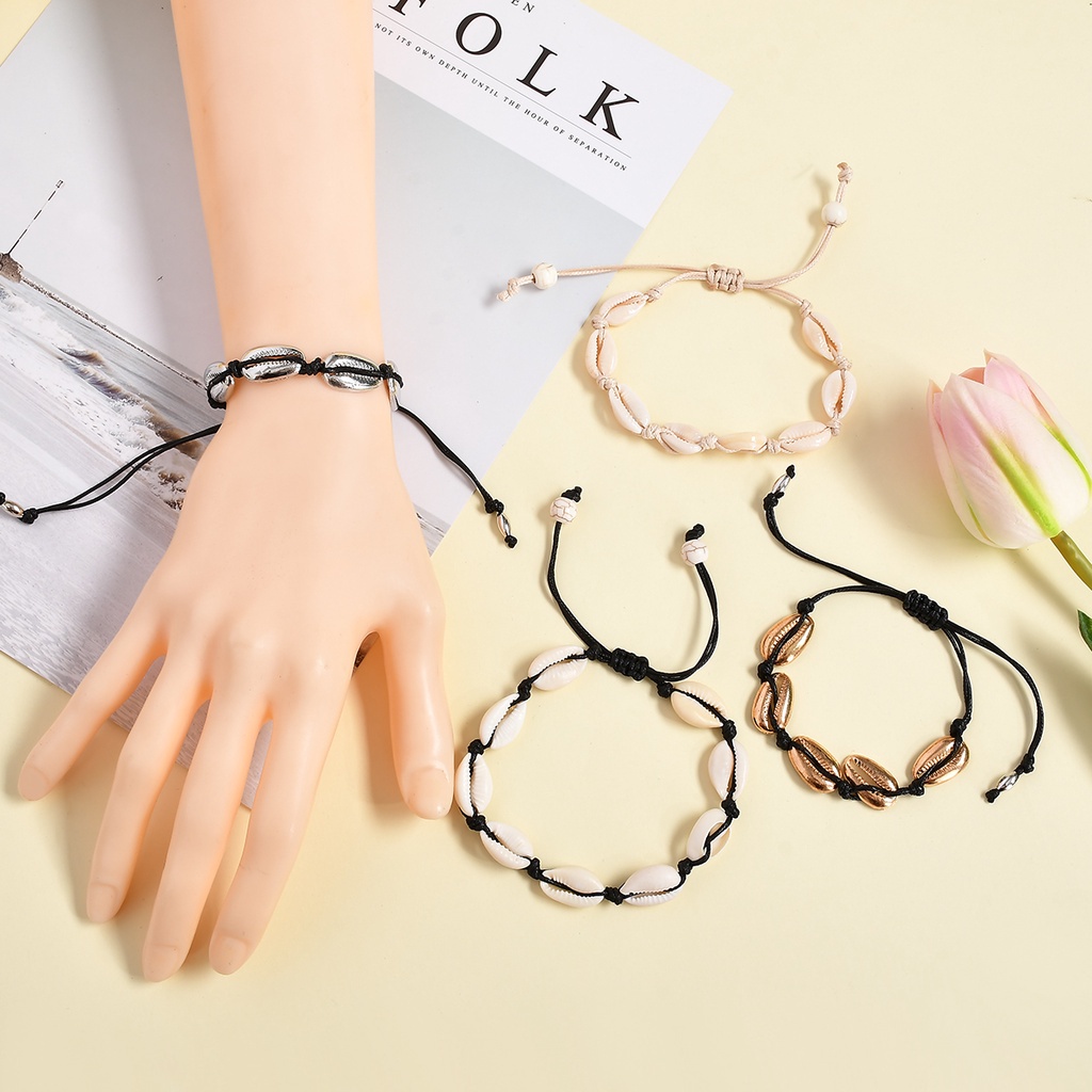 Bộ Trang Sức Vòng Đeo Tay/Vòng Tay/Vòng cổ Hình Vỏ Sò Thời Trang Cho Đi Biển YKD