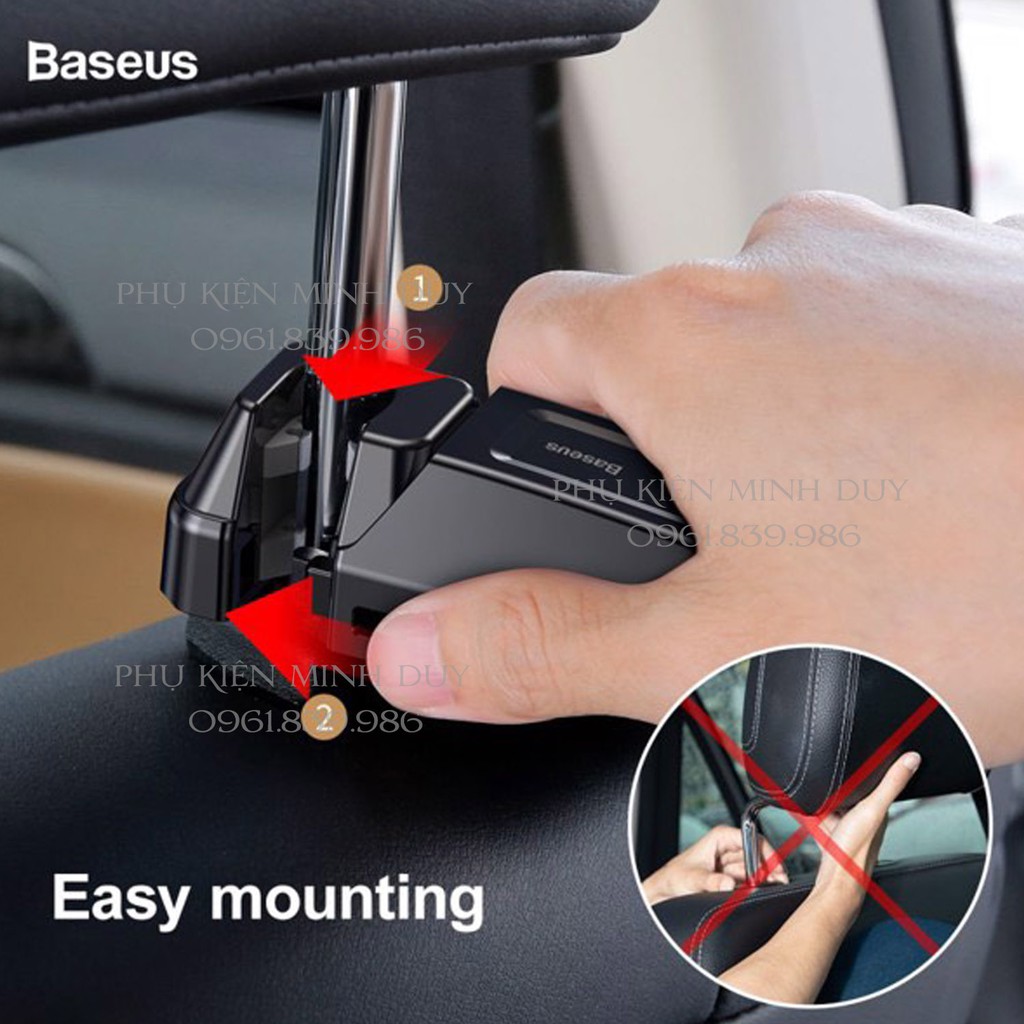 Đế giữ điện thoại gắn lưng ghế trước dùng trên xe hơi Baseus Backseat Vehicle Phone Holder Hook | BigBuy360 - bigbuy360.vn