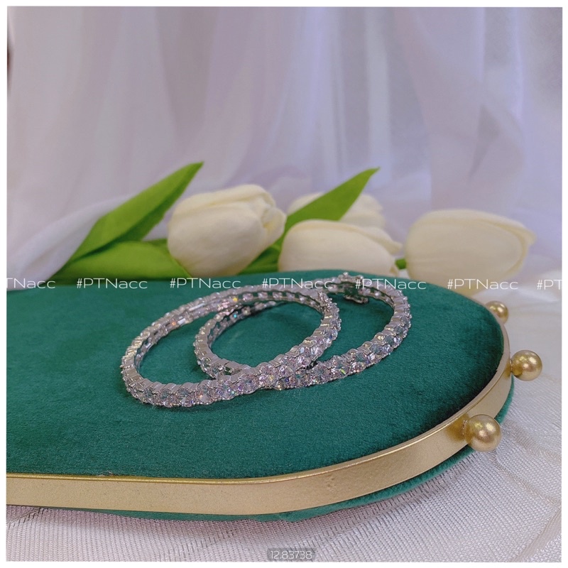 Vòng tay đính full đá 5li siêu sáng, vòng nữ đính đá tròn đơn giản .PTNACC.